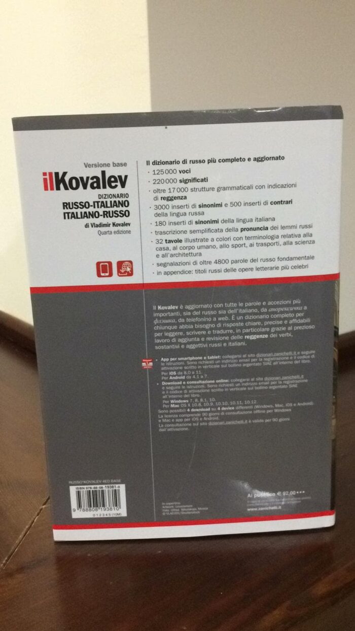 9788808193810 dizionario di russo kovalev