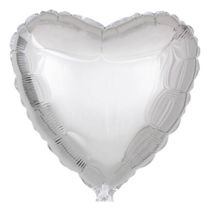 palloncino a forma di cuore argento 45cm